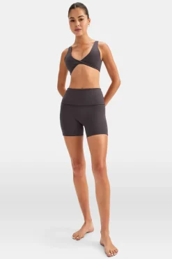 TALA Coffee Dates|Yoga / Pilates*DayFlex Multiway Fold Waist Cycling Shorts - Cool Espresso
