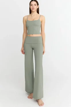 TALA Coffee Dates|Yoga / Pilates*DayFlex Multiway Fold Waist Wide Leg Yoga Pant - Vintage Khaki