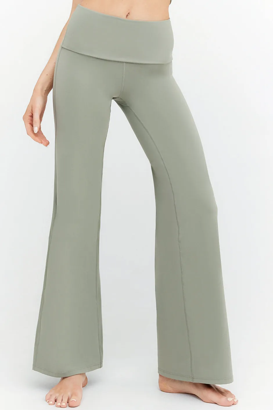 TALA Coffee Dates|Yoga / Pilates*DayFlex Multiway Fold Waist Wide Leg Yoga Pant - Vintage Khaki