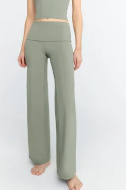 TALA Coffee Dates|Yoga / Pilates*DayFlex Multiway Fold Waist Wide Leg Yoga Pant - Vintage Khaki