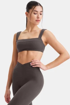 TALA Coffee Dates|Yoga / Pilates*DayFlex Ruched Bandeau Sports Bra - Cool Espresso