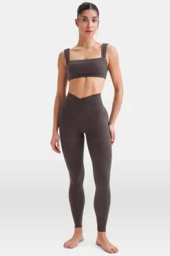 TALA Coffee Dates|Yoga / Pilates*DayFlex Ruched Bandeau Sports Bra - Cool Espresso