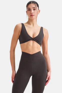 TALA Coffee Dates|Sports Bras*DayFlex Twist Front Sports Bra - Cool Espresso