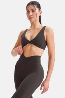 TALA Coffee Dates|Sports Bras*DayFlex Twist Front Sports Bra - Cool Espresso