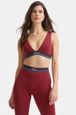 TALA Coffee Dates|Tennis / Padel*DayFlex V Neck Logo Band Sports Bra -