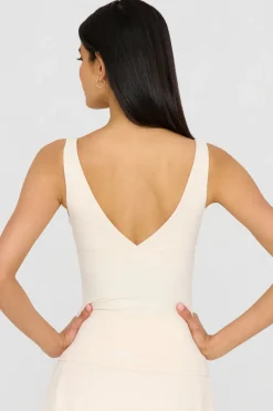 TALA Coffee Dates|Yoga / Pilates*DayFlex V Neck Vest - Buttermilk