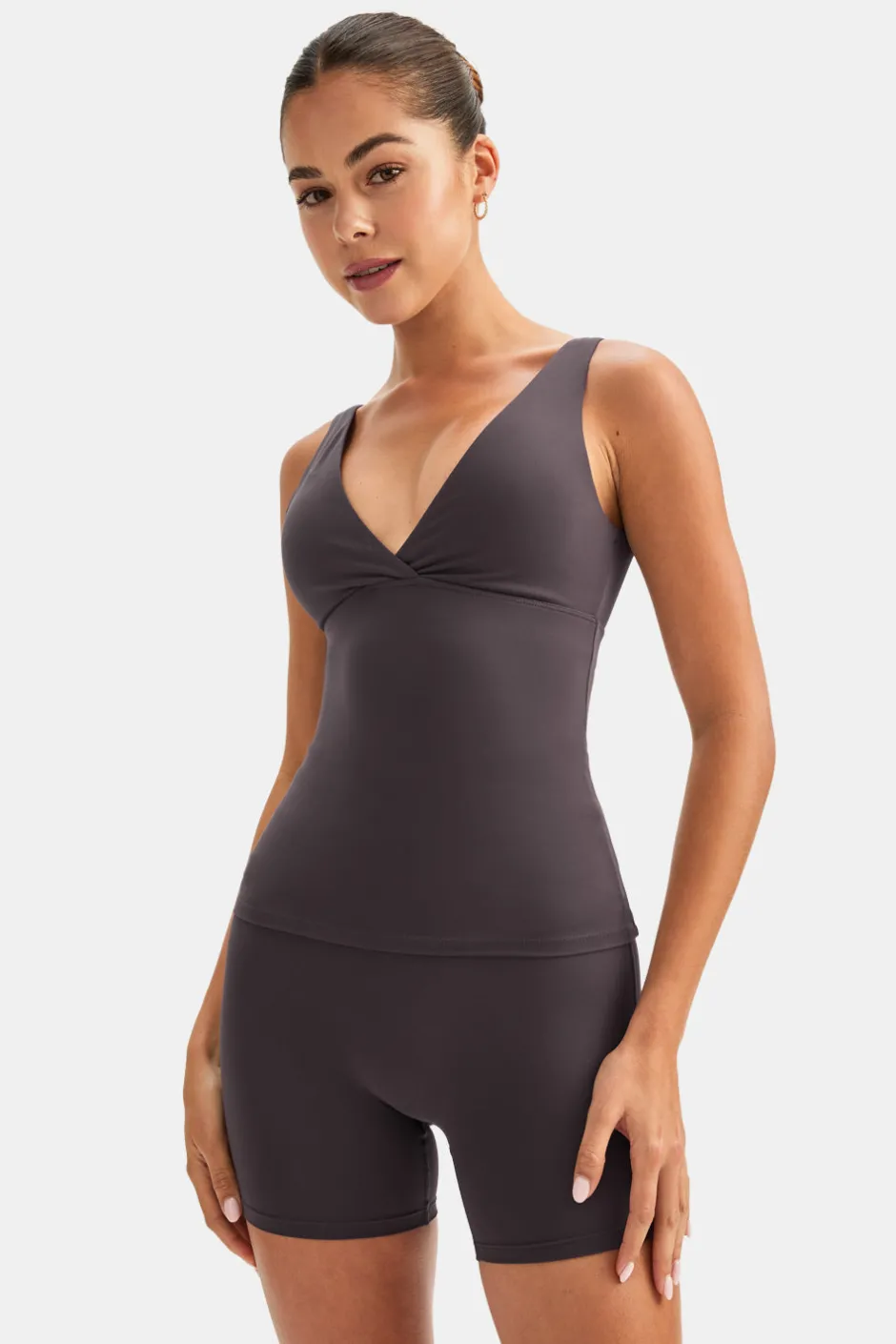 TALA Coffee Dates|Yoga / Pilates*DayFlex V Neck Vest - Cool Espresso