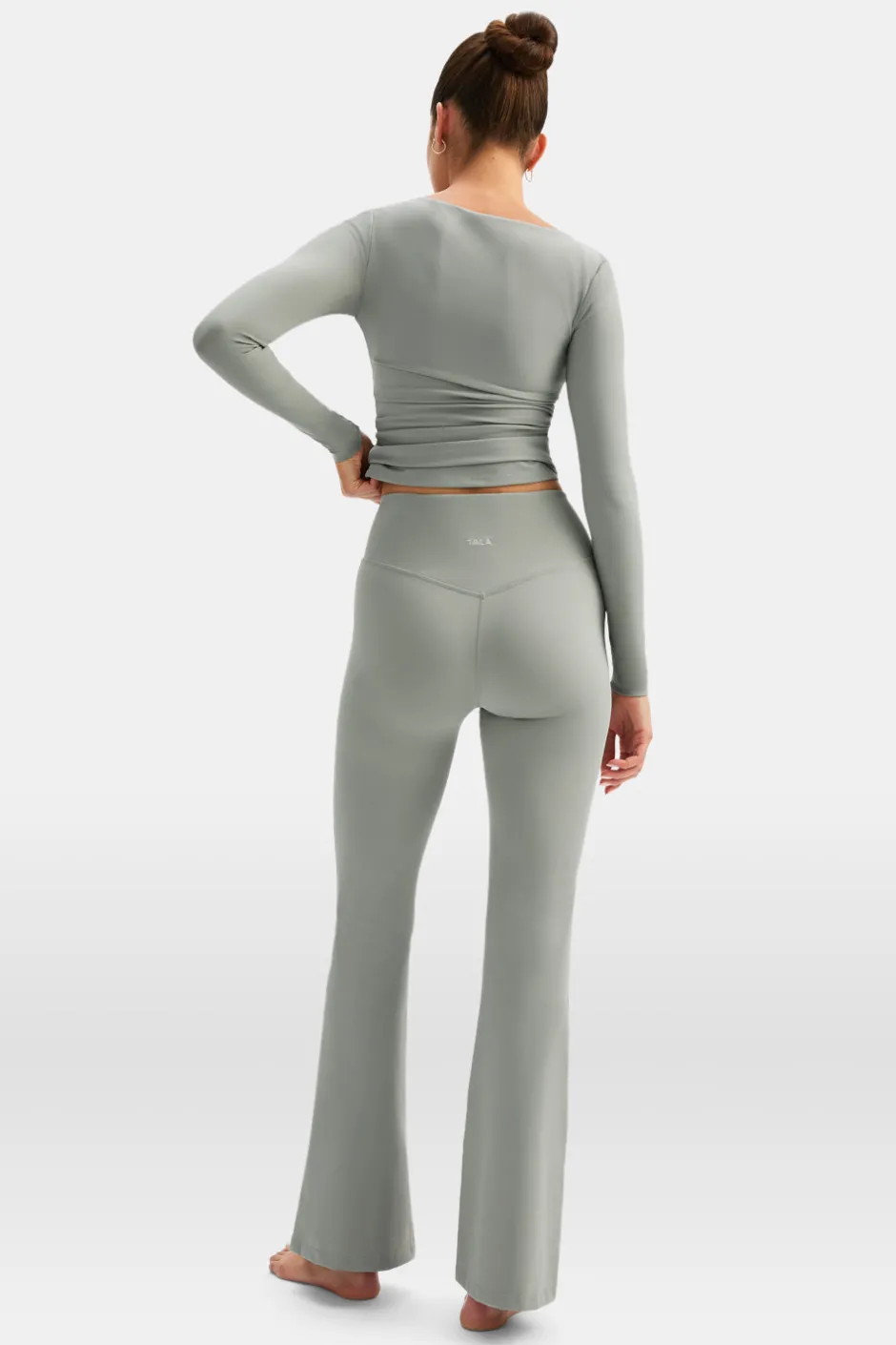 TALA Coffee Dates|Yoga / Pilates*DayFlex Wrap Flared Yoga Pant - Soft Sage