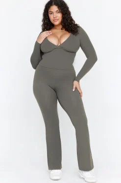 TALA Coffee Dates|Yoga / Pilates*DayFlex Wrap Flared Yoga Pant - Dark Olive