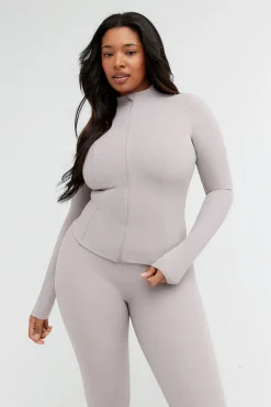 TALA Tops|Coffee Dates*DayFlex Zip Through Jacket - Taupe