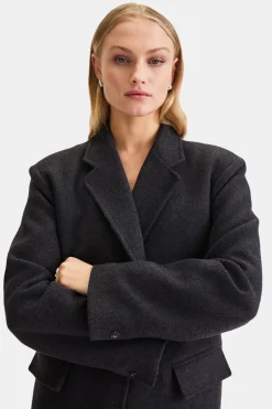 TALA Coats / Jackets*Everyday Single-Breasted Multiway Structured Overcoat - Charcoal