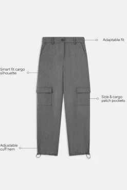 TALA Trousers*Everyday Tailoring Adjustable Multiway Cargo Trousers - Charcoal Marl