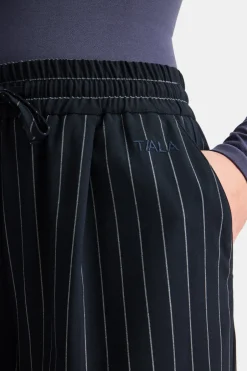 TALA Trousers*Everyday Tailoring Drawstring Trousers - Navy Stripe