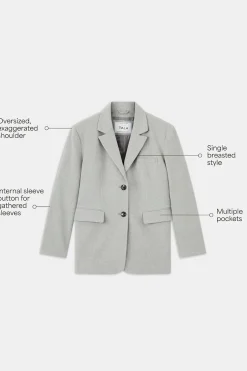 TALA Coats / Jackets*Everyday Tailoring Oversized Blazer - Iron Marl