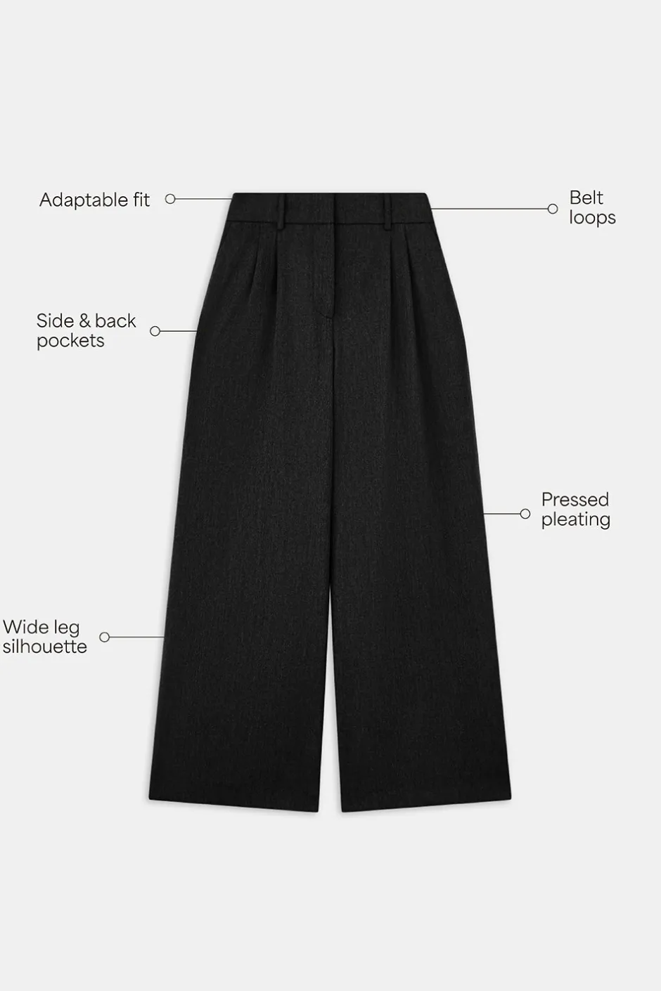 TALA Trousers*Everyday Tailoring Wide Leg Trousers -
