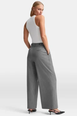 TALA Trousers*Everyday Tailoring Wide Leg Trousers - Charcoal Marl