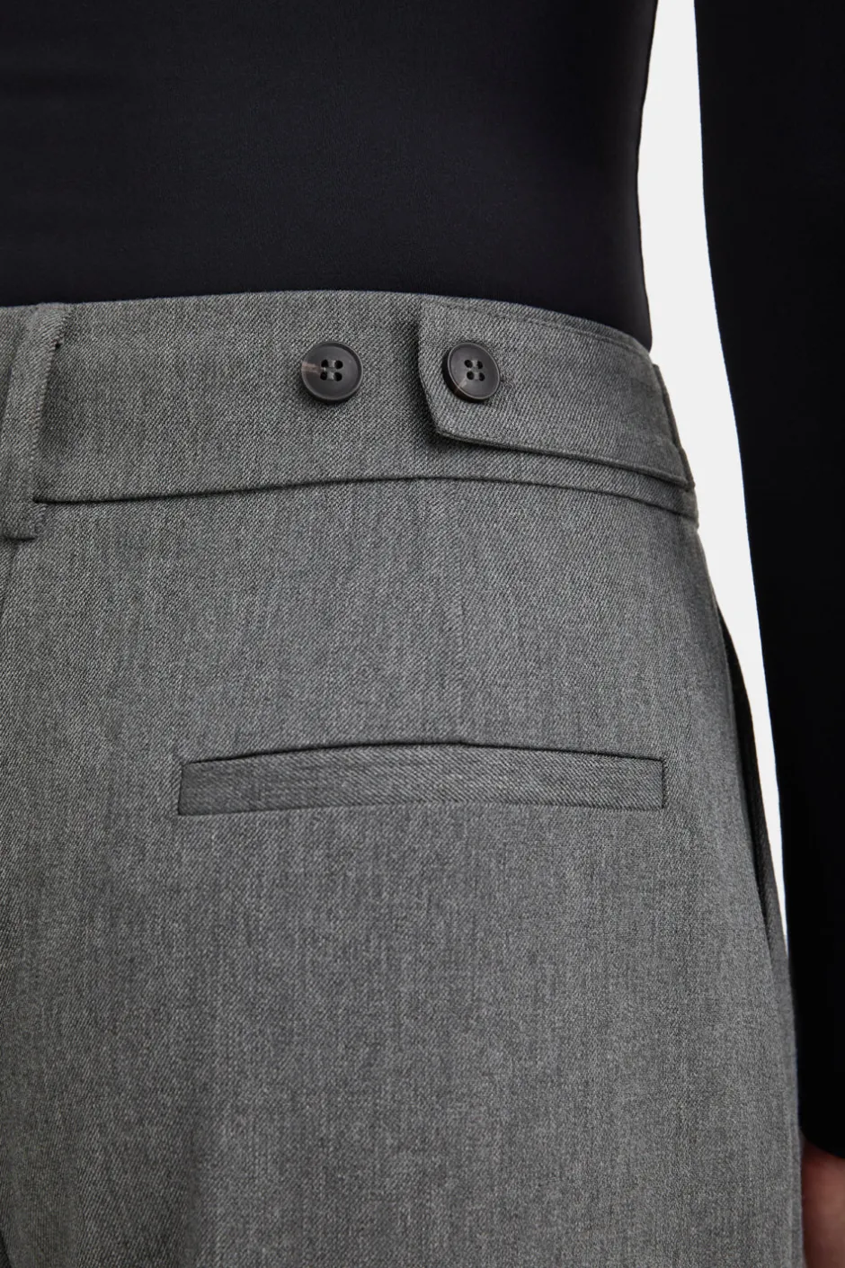 TALA Trousers*Everyday Tailoring Wide Leg Trousers - Charcoal Marl