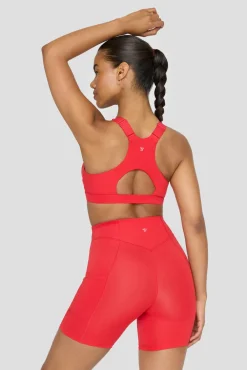 TALA Shorts*FormTech High Waisted Side Pocket Running Shorts - Chilli