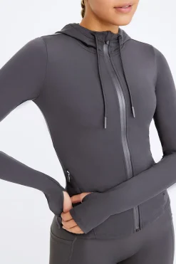 TALA Tops|Jackets*FormTech Hooded Zip Through Running Jacket- Graphite