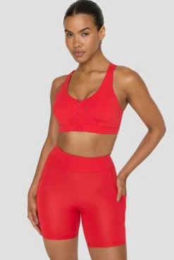 TALA Sports Bras*FormTech Zip Front Open Back Sports Bra - Chilli