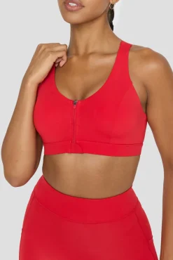 TALA Sports Bras*FormTech Zip Front Open Back Sports Bra - Chilli