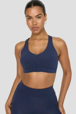TALA Sports Bras*FormTech Zip Front Open Back Sports Bra - Navy