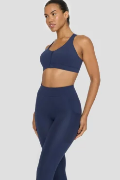 TALA Sports Bras*FormTech Zip Front Open Back Sports Bra - Navy