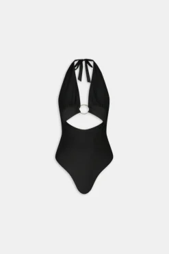 TALA Swimwear*Halter Plunge Gold Ring Bikini Swimsuit -