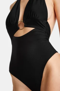 TALA Swimwear*Halter Plunge Gold Ring Bikini Swimsuit -