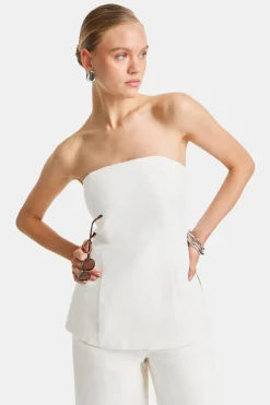 TALA Tops|Luxe Linens*Heavyweight Linen Longline Strapless Top -