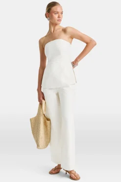 TALA Tops|Luxe Linens*Heavyweight Linen Longline Strapless Top -