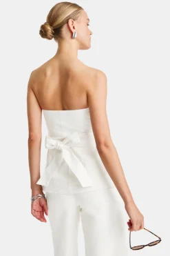 TALA Tops|Luxe Linens*Heavyweight Linen Longline Strapless Top -