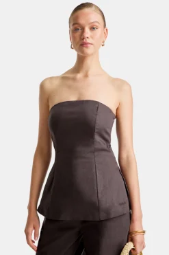 TALA Tops|Luxe Linens*Heavyweight Linen Longline Strapless Top -