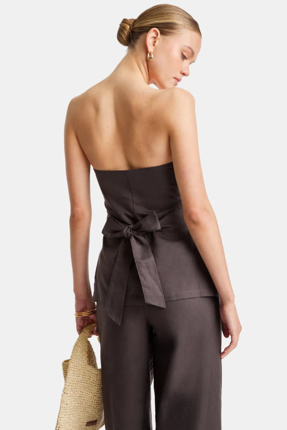 TALA Tops|Luxe Linens*Heavyweight Linen Longline Strapless Top -