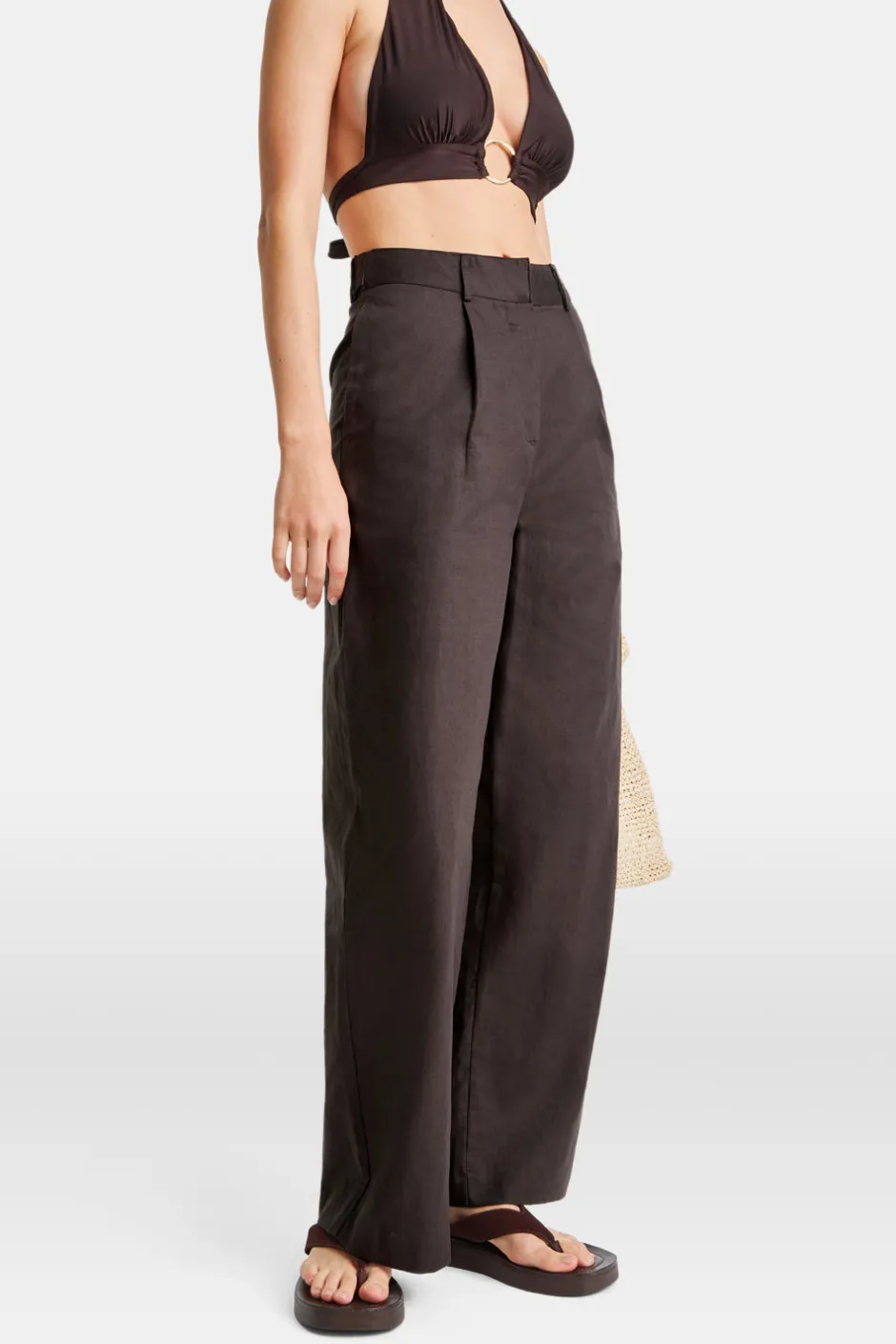 TALA Trousers|Luxe Linens*Heavyweight Linen Tailored Wide Leg Trousers -