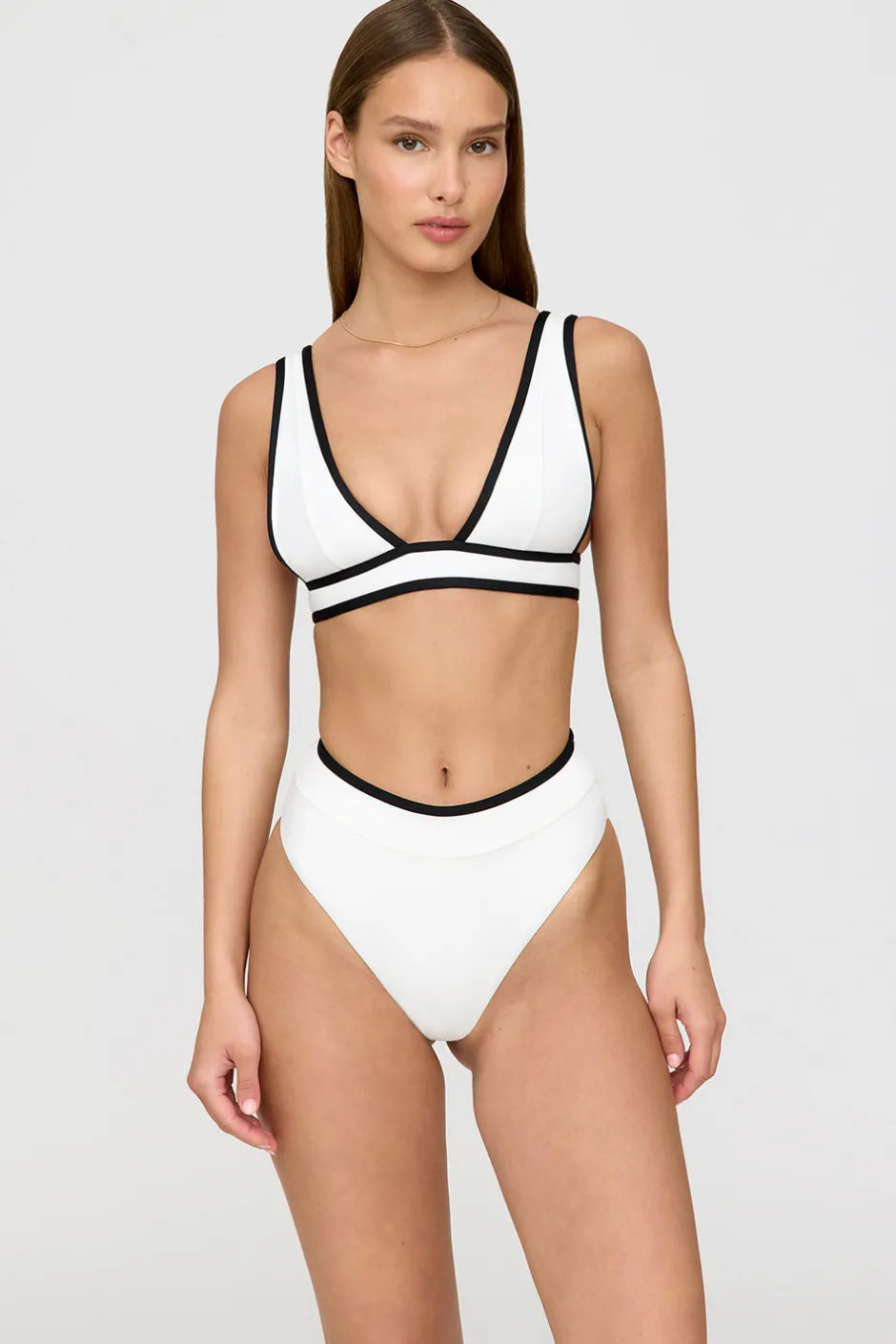 TALA The Bridal Edit|Swimwear*Kos Contrast Trim High Waisted Cheeky Bikini Brief -