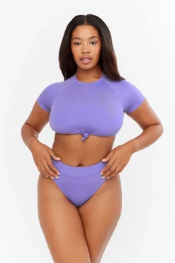 TALA Swimwear*Malibu Crop Swim Tee - Thistle