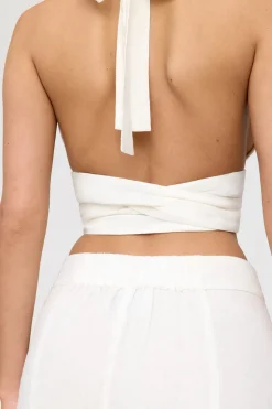 TALA The Bridal Edit*Milos Linen Blend V Waist Maxi Skirt - Coconut Milk