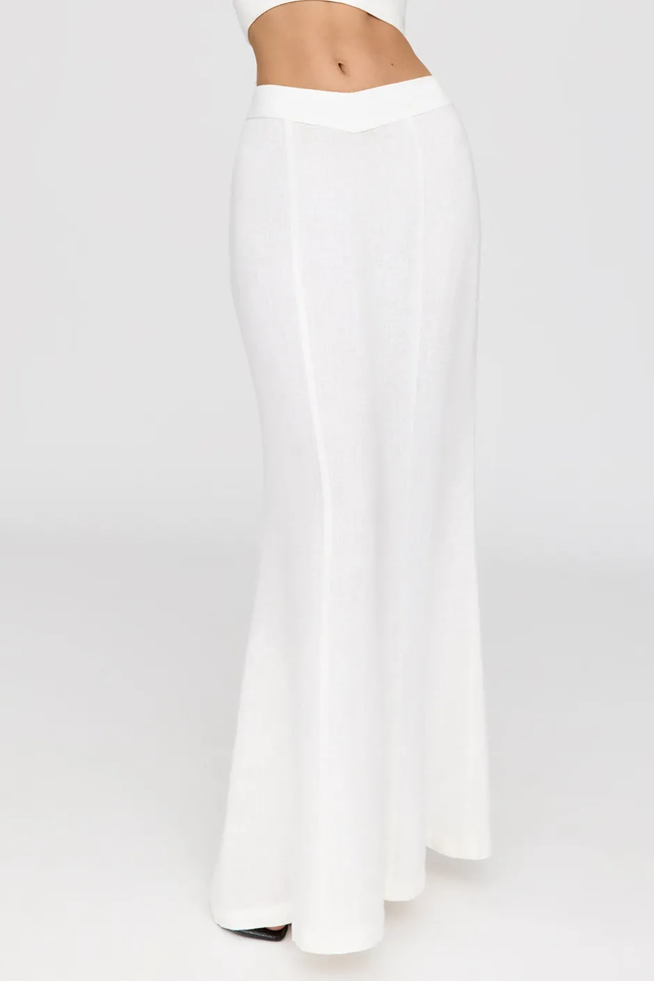 TALA The Bridal Edit*Milos Linen Blend V Waist Maxi Skirt - Coconut Milk