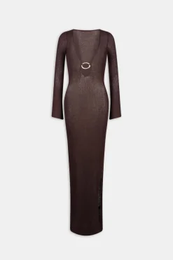 TALA Knitwear|Dresses*Multiway Gold Ring Long Sleeve Resort Knit Dress -