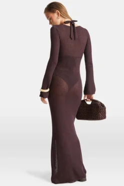 TALA Knitwear|Dresses*Multiway Gold Ring Long Sleeve Resort Knit Dress -