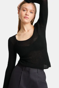 TALA Tops|Knitwear*Multiway Long Sleeve Resort Knit Top - Shadow