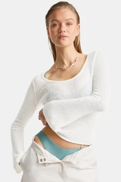 TALA Knitwear|Tops*Multiway Long Sleeve Resort Knit Top - Coconut Milk