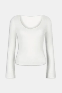 TALA Knitwear|Tops*Multiway Long Sleeve Resort Knit Top - Coconut Milk