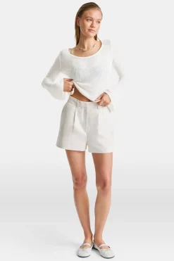 TALA Knitwear|Tops*Multiway Long Sleeve Resort Knit Top - Coconut Milk