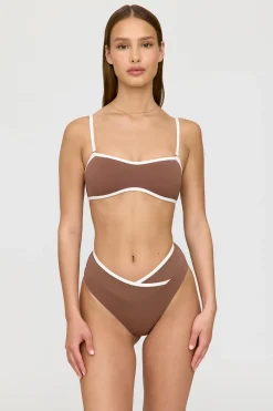 TALA Swimwear*Mykonos Contrast Trim Multiway Bandeau Bikini Top -