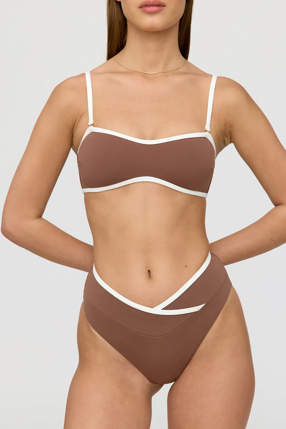 TALA Swimwear*Mykonos Contrast Trim Multiway Bandeau Bikini Top -