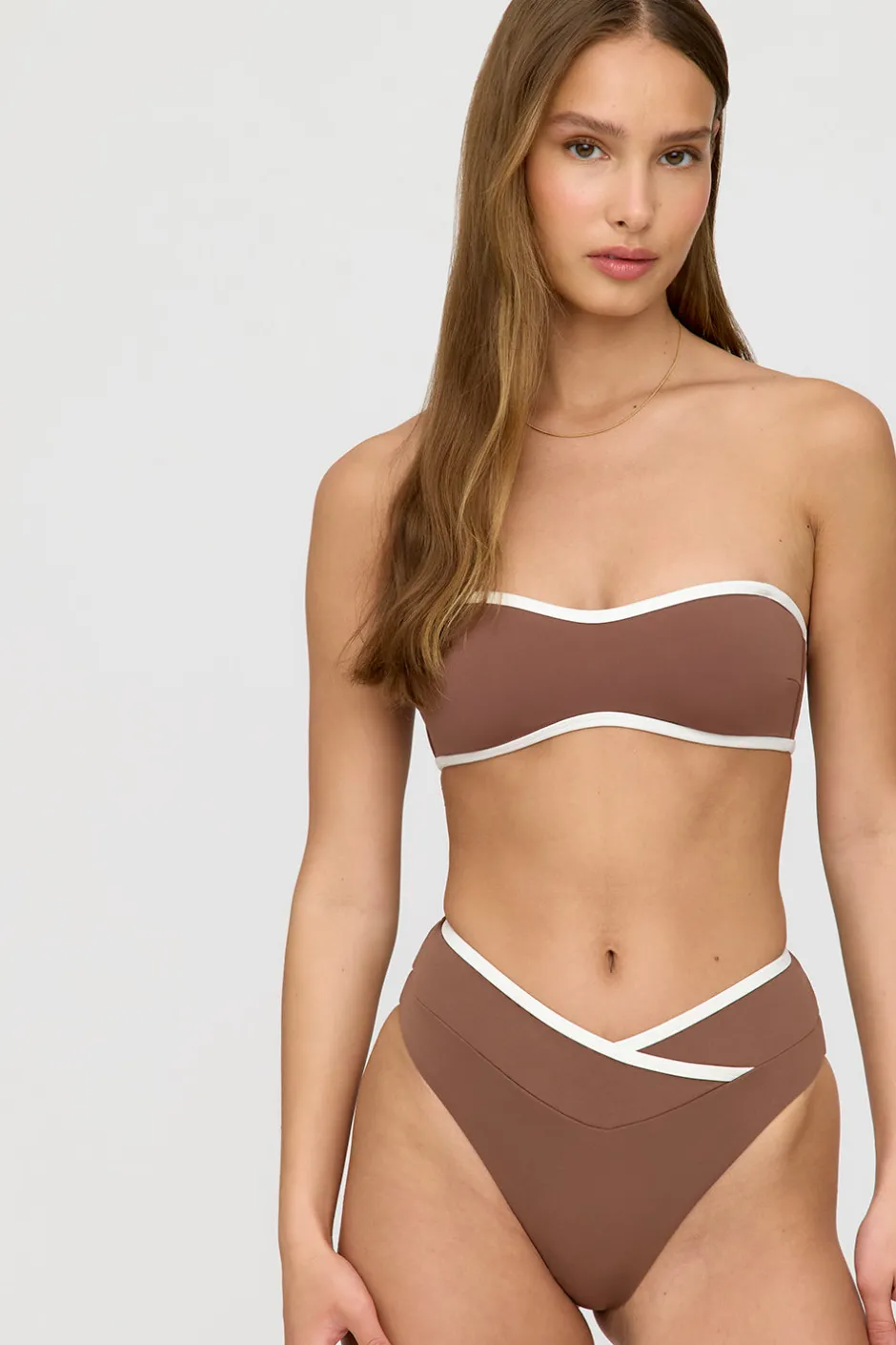 TALA Swimwear*Mykonos Contrast Trim Multiway Bandeau Bikini Top -