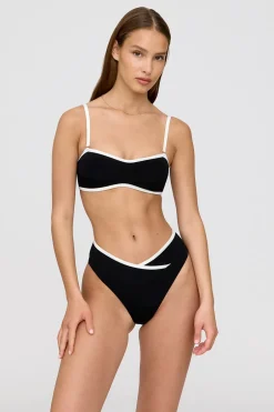 TALA Swimwear*Mykonos Contrast Trim Multiway Bandeau Bikini Top - Shadow And Coconut Milk
