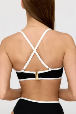 TALA Swimwear*Mykonos Contrast Trim Multiway Bandeau Bikini Top - Shadow And Coconut Milk